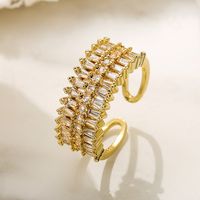 1 Piece Fashion Round Copper Plating Inlay Pearl Zircon Open Ring main image 2