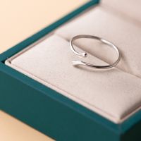 1 Piece Simple Style Solid Color Sterling Silver Open Ring main image 1