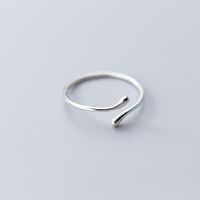 1 Piece Simple Style Solid Color Sterling Silver Open Ring main image 3