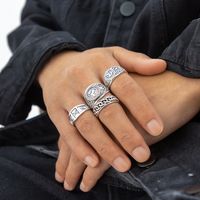 1 Set Fashion Solid Color Alloy Plating Men's Rings main image 2