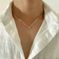 1 Stück Mode Einfarbig Kupfer Überzug Halskette main image 4