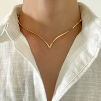 1 Stück Mode Einfarbig Kupfer Überzug Halskette main image 1