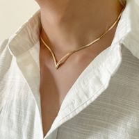 1 Stück Mode Einfarbig Kupfer Überzug Halskette main image 2