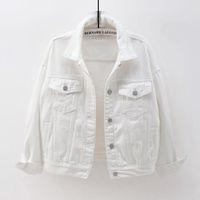 Women's Fashion Solid Color Washed Button Single Breasted Coat Denim Jacket main image 5