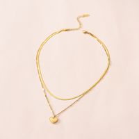 1 Piece Fashion Heart Shape Titanium Steel Layered Necklaces main image 4