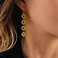 1 Pair Pastoral Flower Copper Drop Earrings sku image 2