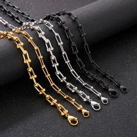 1 Piece Fashion Solid Color Titanium Steel Plating Hollow Out 18k Gold Plated Unisex Necklace main image 1