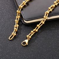 1 Piece Fashion Solid Color Titanium Steel Plating Hollow Out 18k Gold Plated Unisex Necklace main image 8