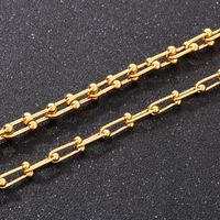 1 Stück Mode Einfarbig Titan Stahl Überzug Aushöhlen 18 Karat Vergoldet Unisex Halskette main image 9
