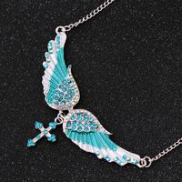 1 Piece Fashion Cross Wings Alloy Inlay Artificial Gemstones Women's Necklace main image 1