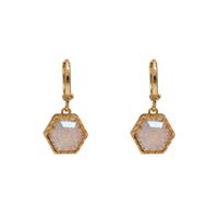 1 Pair Retro Sweet Geometric Inlay Copper Artificial Crystal 18K Gold Plated Drop Earrings main image 6