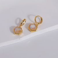1 Pair Retro Sweet Geometric Inlay Copper Artificial Crystal 18K Gold Plated Drop Earrings main image 5