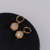 1 Pair Retro Sweet Geometric Inlay Copper Artificial Crystal 18K Gold Plated Drop Earrings main image 4