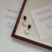 1 Pair Vintage Style Pearl Plating Inlay Copper Pearl 18K Gold Plated Drop Earrings main image 5