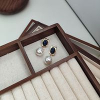 1 Pair Vintage Style Pearl Plating Inlay Copper Pearl 18K Gold Plated Drop Earrings main image 6