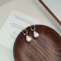 1 Pair Vintage Style Pearl Plating Inlay Copper Pearl 18K Gold Plated Drop Earrings main image 7