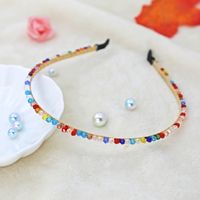 Moda Flor Metal Embutido Perlas Artificiales Diamante Artificial Banda Para El Cabello 1 Pieza sku image 83