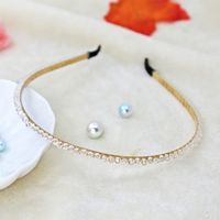 Moda Flor Metal Embutido Perlas Artificiales Diamante Artificial Banda Para El Cabello 1 Pieza sku image 85