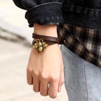 1 Piece Simple Style Bee Pu Leather Alloy Artificial Leather Alloy Couple Bracelets main image 5