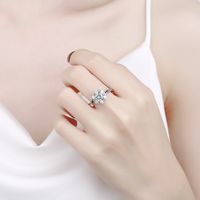 Luxurious Geometric Copper Plating Artificial Rhinestones Open Ring main image 4