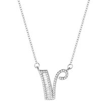 Elegant Brief Sterling Silber Überzug Zirkon Halskette Mit Anhänger sku image 22