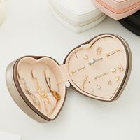 Fashion Heart Shape Solid Color Pu Leather Jewelry Boxes main image 3