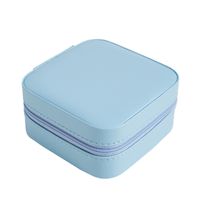 Fashion Solid Color Leather Jewelry Boxes sku image 1
