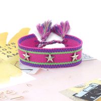 1 Piece Retro Star Stripe Alloy Polyester Unisex Bracelets main image 4