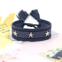 1 Piece Retro Star Stripe Alloy Polyester Unisex Bracelets sku image 42