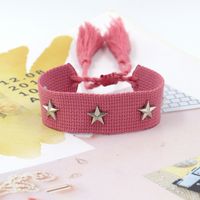 1 Piece Retro Star Stripe Alloy Polyester Unisex Bracelets sku image 30