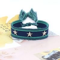 1 Piece Retro Star Stripe Alloy Polyester Unisex Bracelets sku image 54