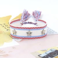 1 Piece Retro Star Stripe Alloy Polyester Unisex Bracelets sku image 62