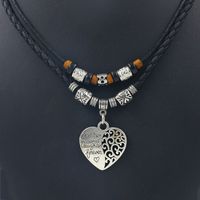 1 Piece Ethnic Style Letter Heart Shape Alloy Beaded Plating Hollow Out Women's Layered Necklaces main image 1