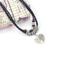 1 Piece Ethnic Style Letter Heart Shape Alloy Beaded Plating Hollow Out Women's Layered Necklaces main image 4