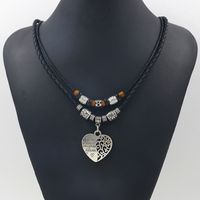 1 Piece Ethnic Style Letter Heart Shape Alloy Beaded Plating Hollow Out Women's Layered Necklaces main image 3