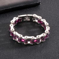 1 Piece Hip-hop Color Block Titanium Steel Men's Bracelets main image 5