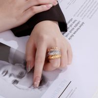1 Piece Fashion Round Multicolor Stainless Steel Plating Rings main image 4