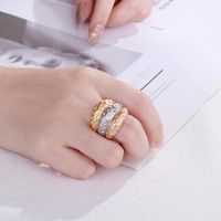 1 Piece Fashion Round Multicolor Stainless Steel Plating Rings main image 8