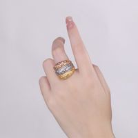 1 Piece Fashion Round Multicolor Stainless Steel Plating Rings main image 9