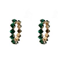 1 Pair Simple Style Rhombus Copper Plating Inlay Rhinestones Earrings main image 2