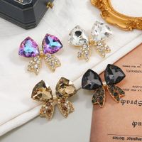 Retro Bow Knot Alloy Plating Artificial Rhinestones Women's Brooches main image 5