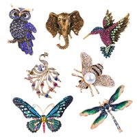 Mode Animal Alliage Placage Diamant Femmes Broches main image 3