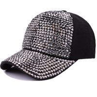 Women's Sweet Solid Color Rhinestone Curved Eaves Baseball Cap main image 2