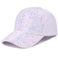 Women's Sweet Solid Color Rhinestone Curved Eaves Baseball Cap main image 5