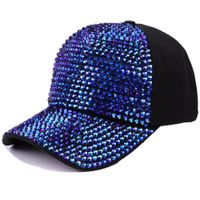 Women's Sweet Solid Color Rhinestone Curved Eaves Baseball Cap main image 6