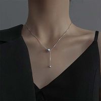 1 Piece Fashion Round Heart Shape Fish Tail Alloy Beaded Plating Inlay Pearl Zircon Women's Pendant Necklace sku image 2