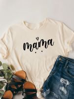 Women's T-shirt Short Sleeve T-shirts Printing Casual Mama Letter main image 1