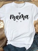 Women's T-shirt Short Sleeve T-shirts Printing Casual Mama Letter main image 2