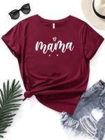 Women's T-shirt Short Sleeve T-shirts Printing Casual Mama Letter main image 3