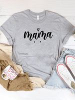 Women's T-shirt Short Sleeve T-shirts Printing Casual Mama Letter main image 4